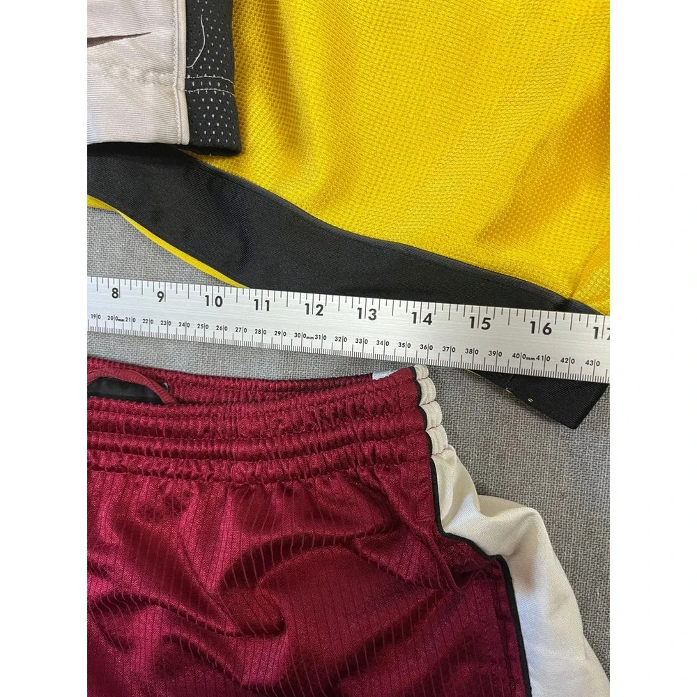 Nike Basketball Shorts Bundle Mens Maroon Yellow Silver Athletic Mesh Lot 3 Pair